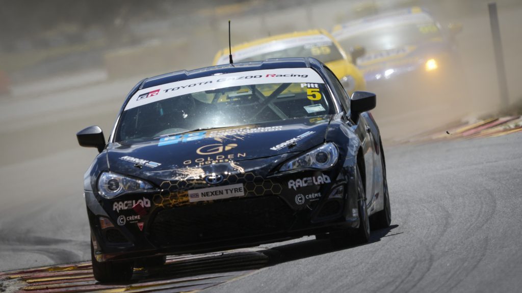 Dion Pitt driving Toyota 86 race car at Highlands Motorsport Park