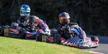 Zach Tucker racing Marco Manson in go karts