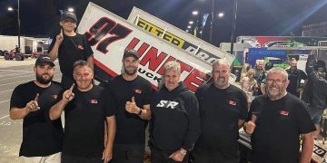 Shane van Gisbergen celebrating first speedway victory