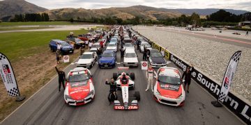 Toyotas lined up on track