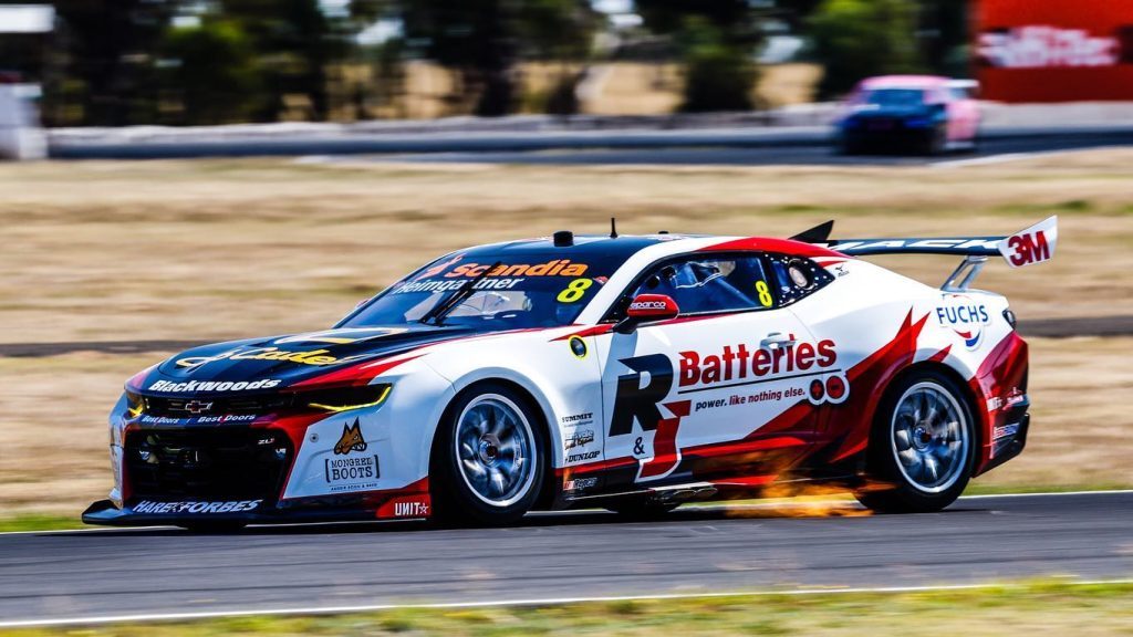 Andre Heimgartner's Gen3 Chevrolet Camaro Supercar spitting flames