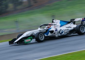 Callum Hedge racing CTFROC car at Hampton Downs in wet