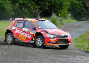 Shane van Gisbergen driving Skoda in 2022 Far North Rally