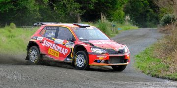 Shane van Gisbergen driving Skoda in 2022 Far North Rally