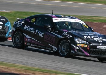 Brock Gilchrist leading in final Toyota 86 race at Taupo International Motorsport Park 2023