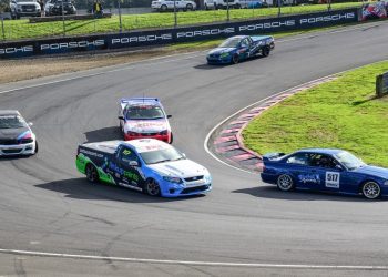 Production Race Series cars racing at Hampton Downs