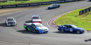 Production Race Series cars racing at Hampton Downs