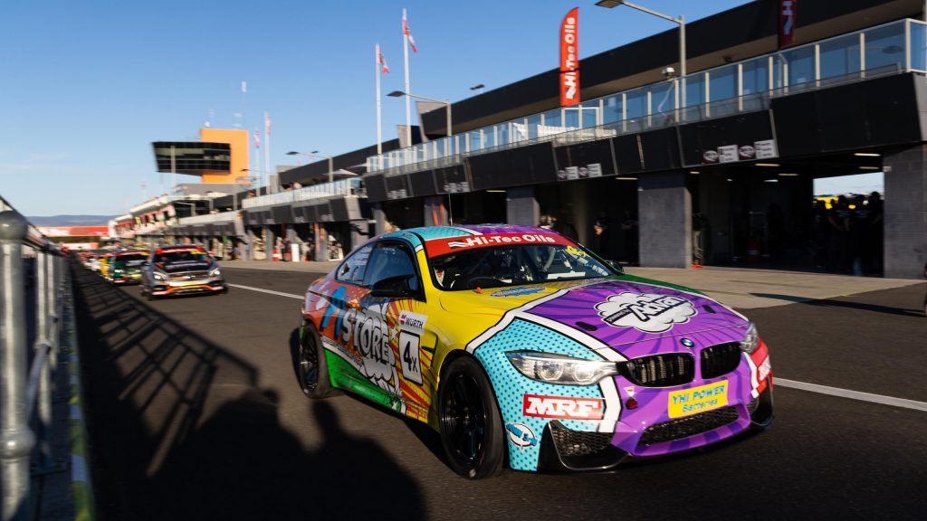 Soole BMW M4 front three quarter view in pit lane