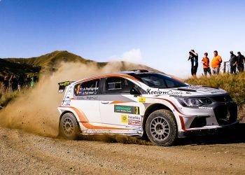 Ari Pettigrew racing Holden Barina AP4 car in Rally Otago 2023