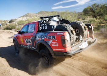 Ford Ranger Raptor racing in Baja 1011