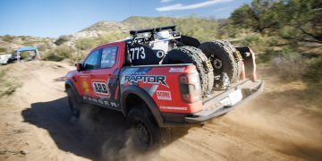 Ford Ranger Raptor racing in Baja 1011