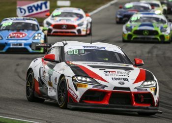 Toyota GR Supra GT4 racing at Nürburgring