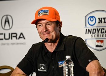 Scott Dixon talking at IndyCar press conference