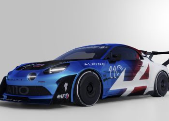 Alpine A110 Pikes Peak front three quarter view