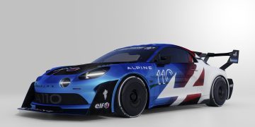 Alpine A110 Pikes Peak front three quarter view