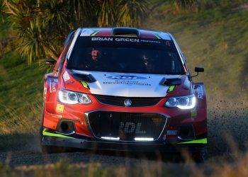 Josh Marston rallying Holden Barina AP4 car in 2023 Rally South Canterbury