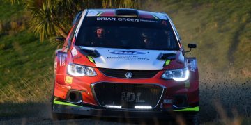 Josh Marston rallying Holden Barina AP4 car in 2023 Rally South Canterbury