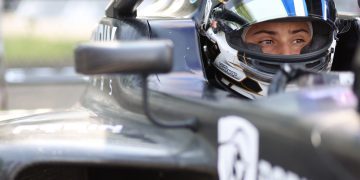 Louis Sharp sitting in Rodin Carlin Formula 4 car