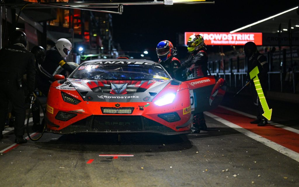 Brendon Leitch Lamborghini Huracan making pit stop in 2023 24 Hours of Spa