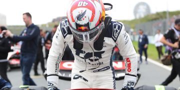 ZANDVOORT, NETHERLANDS - AUGUST 27: Liam Lawson of New Zealand and Scuderia AlphaTauri prepares to drive on the grid prior to the F1 Grand Prix of The Netherlands at Circuit Zandvoort on August 27, 2023 in Zandvoort, Netherlands. (Photo by Peter Fox/Getty Images) // Getty Images / Red Bull Content Pool // SI202308270493 // Usage for editorial use only //
