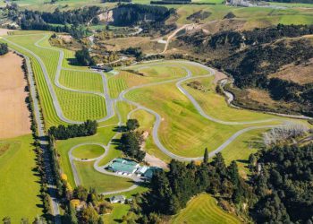 Birds eye view of Rodin Cars' test track in South Island