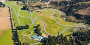 Birds eye view of Rodin Cars' test track in South Island
