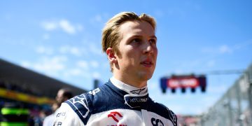 SUZUKA, JAPAN - SEPTEMBER 24: Liam Lawson of New Zealand and Scuderia AlphaTauri prepares to drive on the grid during the F1 Grand Prix of Japan at Suzuka International Racing Course on September 24, 2023 in Suzuka, Japan. (Photo by Rudy Carezzevoli/Getty Images) // Getty Images / Red Bull Content Pool // SI202309240330 // Usage for editorial use only //