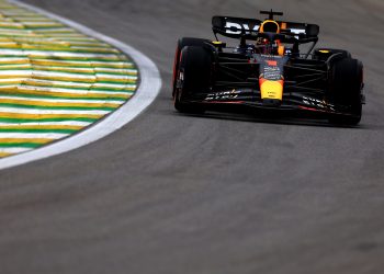 SAO PAULO, BRAZIL - NOVEMBER 03: Max Verstappen of the Netherlands driving the (1) Oracle Red Bull Racing RB19 on track during qualifying ahead of the F1 Grand Prix of Brazil at Autodromo Jose Carlos Pace on November 03, 2023 in Sao Paulo, Brazil. (Photo by Buda Mendes/Getty Images) // Getty Images / Red Bull Content Pool // SI202311031495 // Usage for editorial use only //