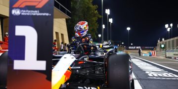 BAHRAIN, BAHRAIN - MARCH 01: Pole position qualifier Max Verstappen of the Netherlands and Oracle Red Bull Racing climbs out of his car in parc ferme during qualifying ahead of the F1 Grand Prix of Bahrain at Bahrain International Circuit on March 01, 2024 in Bahrain, Bahrain. (Photo by Mark Thompson/Getty Images) // Getty Images / Red Bull Content Pool // SI202403010695 // Usage for editorial use only //