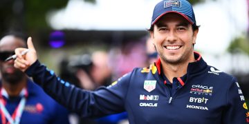 Checo Perez MELBOURNE, AUSTRALIA - MARCH 24: Sergio Perez of Mexico and Oracle Red Bull Racing greets fans on the Melbourne Walk prior to the F1 Grand Prix of Australia at Albert Park Circuit on March 24, 2024 in Melbourne, Australia. (Photo by Quinn Rooney - Formula 1/Formula 1 via Getty Images) // Getty Images / Red Bull Content Pool // SI202406040921 // Usage for editorial use only //