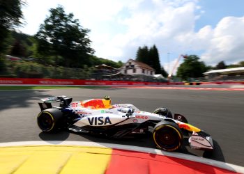 SPA, BELGIUM - JULY 25: Liam Lawson of New Zealand driving the (30) Visa Cash App Racing Bulls VCARB 02 on track during Sprint qualifying ahead of the F1 Grand Prix of Belgium at Circuit de Spa-Francorchamps on July 25, 2025 in Spa, Belgium. (Photo by Steven Tee/LAT Images) // Getty Images / Red Bull Content Pool // SI202507251116 // Usage for editorial use only //