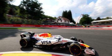 SPA, BELGIUM - JULY 25: Liam Lawson of New Zealand driving the (30) Visa Cash App Racing Bulls VCARB 02 on track during Sprint qualifying ahead of the F1 Grand Prix of Belgium at Circuit de Spa-Francorchamps on July 25, 2025 in Spa, Belgium. (Photo by Steven Tee/LAT Images) // Getty Images / Red Bull Content Pool // SI202507251116 // Usage for editorial use only //