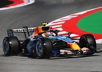BARCELONA, SPAIN - JUNE 12: Liam Lawson of New Zealand driving the (30) Visa Cash App Racing Bulls VCARB 03 RB Ford on track during practice ahead of the F1 Grand Prix of Barcelona-Catalunya at Circuit de Barcelona-Catalunya on June 12, 2026 in Barcelona, Spain. (Photo by Rudy Carezzevoli/Getty Images) // Getty Images / Red Bull Content Pool // SI202606120326 // Usage for editorial use only //