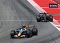 BARCELONA, SPAIN - JUNE 14: Liam Lawson of New Zealand driving the (30) Visa Cash App Racing Bulls VCARB 03 RB Ford leads Nico Hulkenberg of Germany driving the (27) Audi F1 Team R26 on track during the F1 Grand Prix of Barcelona-Catalunya at Circuit de Barcelona-Catalunya on June 14, 2026 in Barcelona, Spain. (Photo by Alastair Staley/LAT Images) // Getty Images / Red Bull Content Pool // SI202606140278 // Usage for editorial use only //